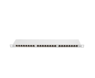 Akcesorium do szafy RACK LANBERG Patch Panel 24 Port 0.5U Kat.6 szary ekranowany PPS6-0024-S